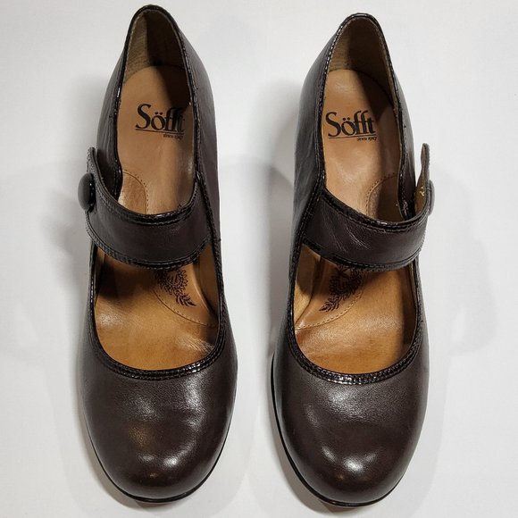 Sofft Mary Jane Carma Brown Leather Comfort Pumps Women's Size 8 - Picture 3 of 7
